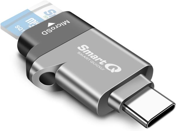C356 Type-C MicroSD Card Reader supports USB 3.0 Super Speed technology, MicroSDXC, MicroSDHC, and MicroSD for Window, Mac OS X, and Android-Midnight Grey